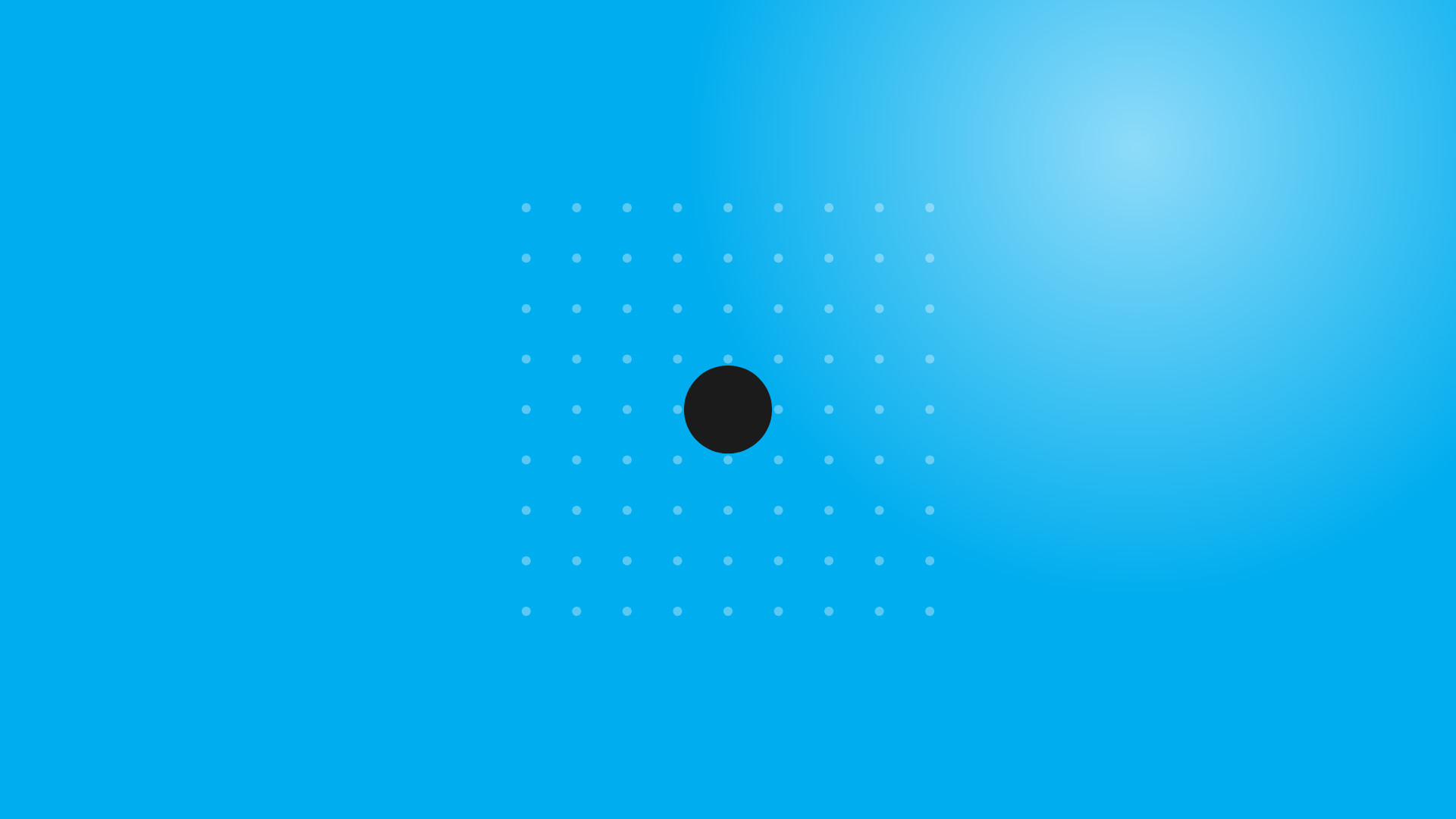 Abstract blue graphic: one dark dot standing out in a grid of many